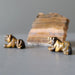 2 Tigers Eye Tigers with tiger eyes slab standing behind
