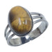 golden tigers eye oval in gunmetal adjustable ring