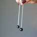 long black tourmaline sterling silver earrings
