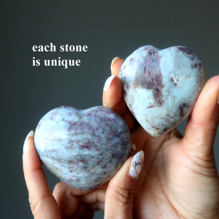 two rubellite tourmaline hearts