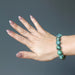 african turquoise bracelet on female model hand