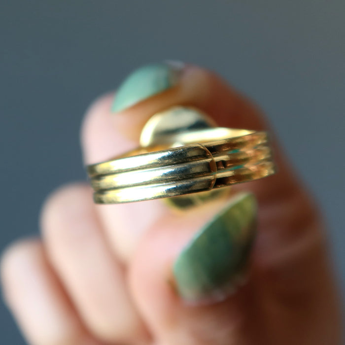 Turquoise Ring Eye of Spirit Gold Adjustable