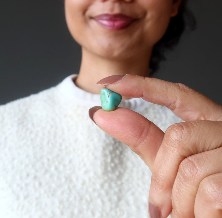 tumbled turquoise stone  at throat chakra