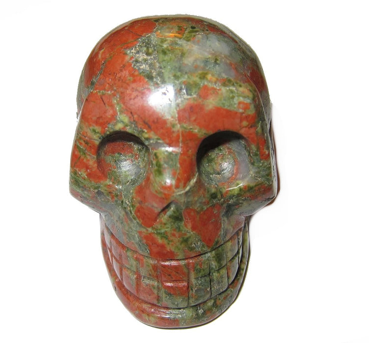 Unakite Skull Psychic Communication Natural Crystal Carving