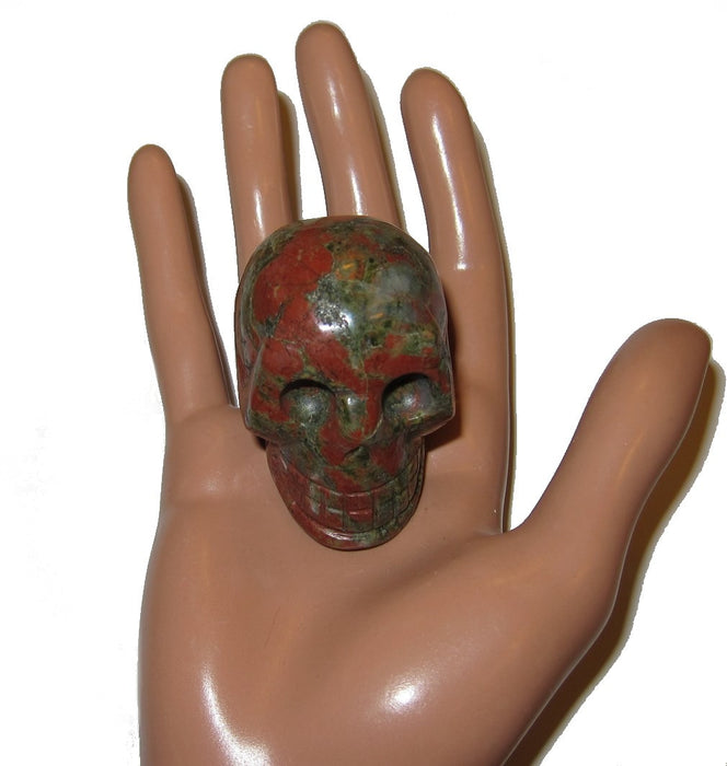 Unakite Skull Psychic Communication Natural Crystal Carving