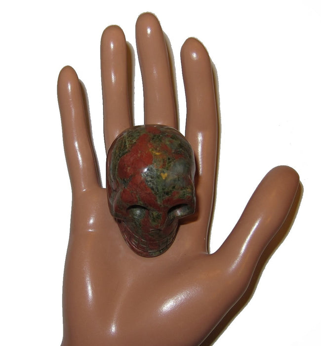 Unakite Skull Psychic Communication Natural Crystal Carving
