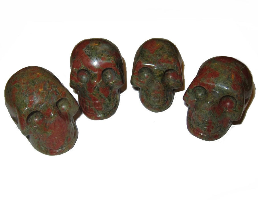 Unakite Skull Psychic Communication Natural Crystal Carving