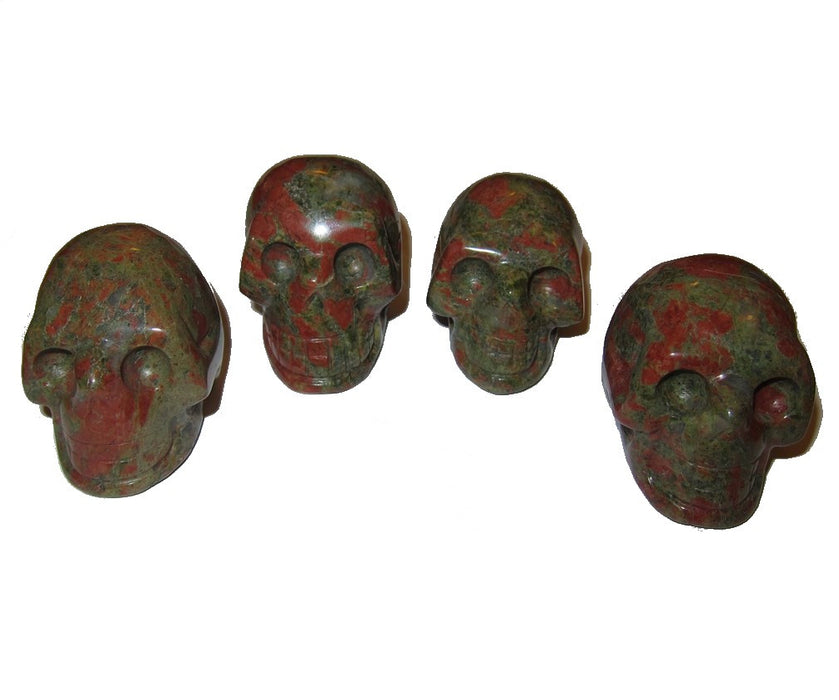 Unakite Skull Psychic Communication Natural Crystal Carving
