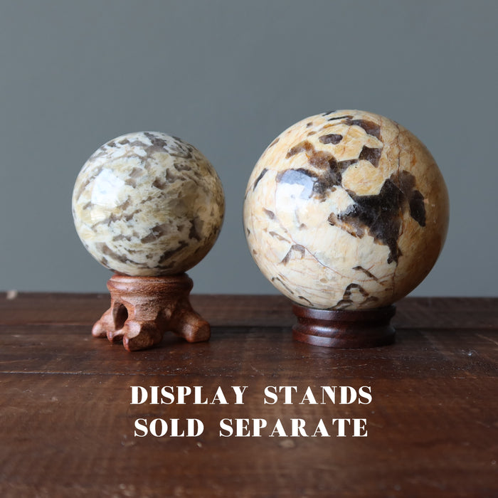 zebradorite spheres on stands